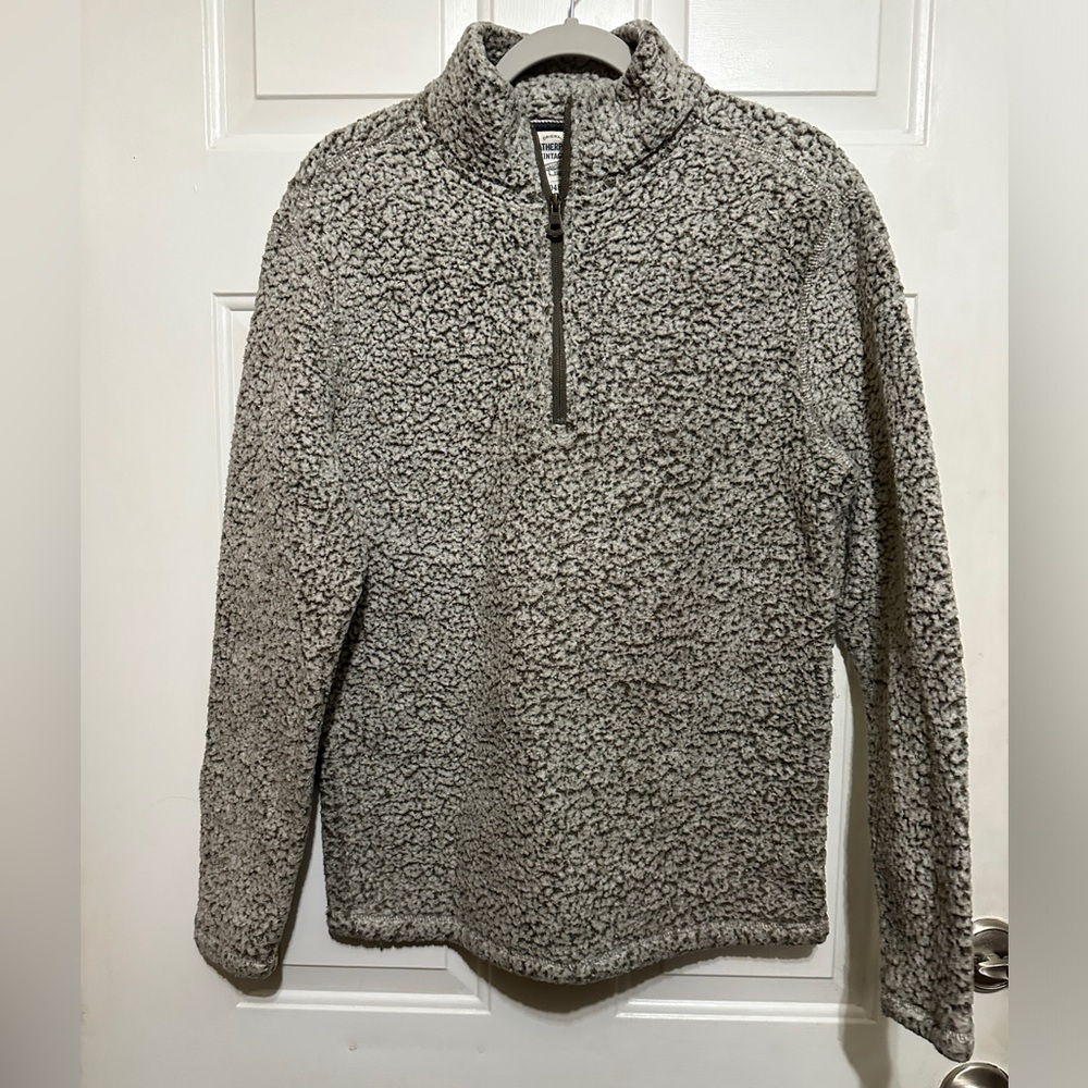 Original Weatherproof Vintage Women’s‎ Sherpa Gray 1/4 Zip Pullover Size Medium